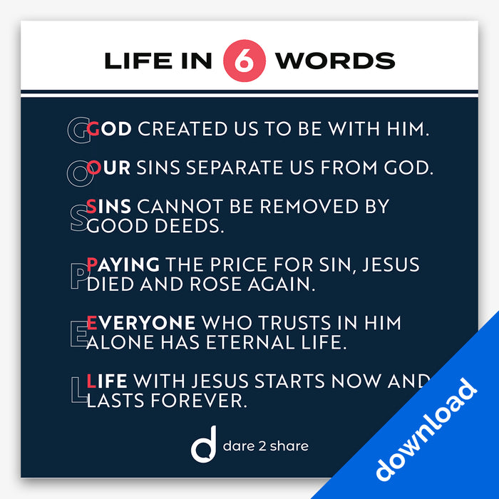 Life in 6 Words printable banner